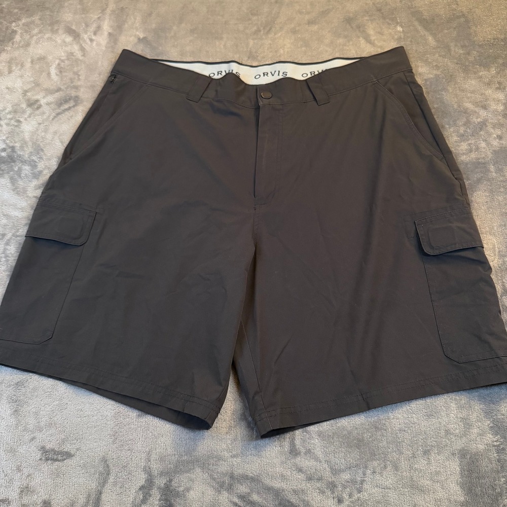 Orvis Cargo Shorts Mens Size 40 Performance Black Stretch Hiking Outdoor